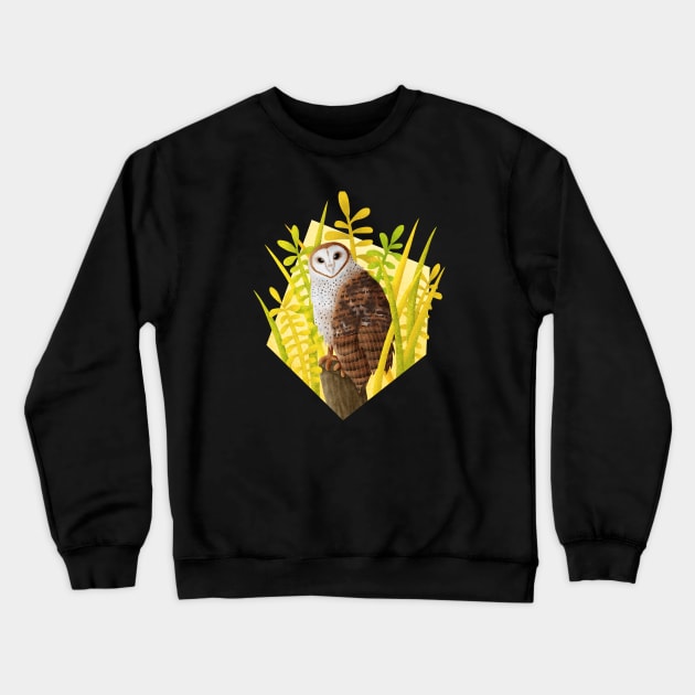 Barn Owl (Tyto alba) Crewneck Sweatshirt by CleanRain3675